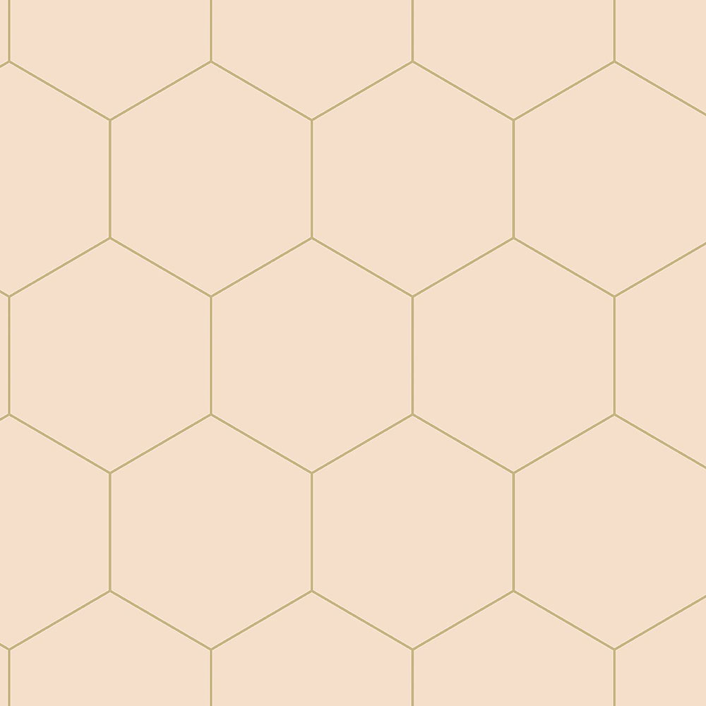 Beige Vliestapete, geometrisches Muster aus Sechsecken 139226, Art Deco, Esta