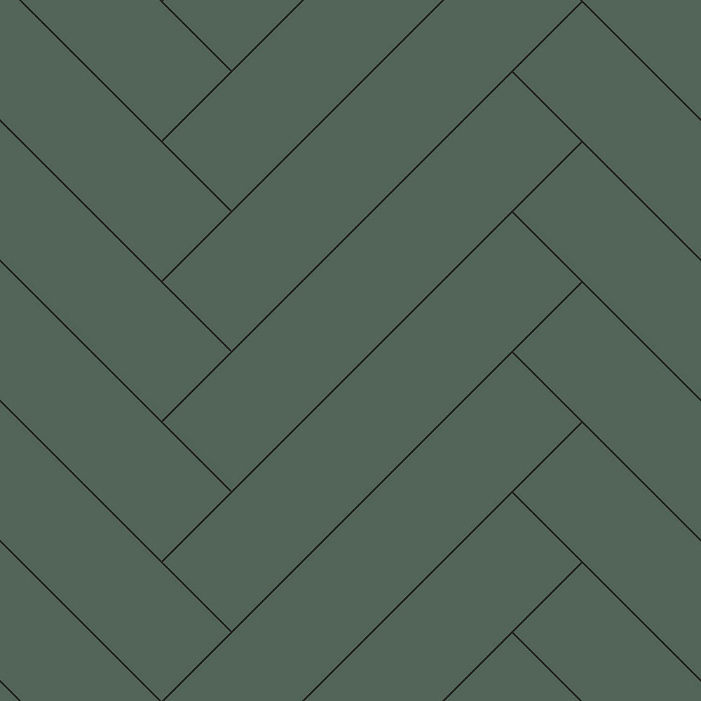 Dunkelgrüne Vliestapete mit Parkettmuster 139222, Art Deco, Esta