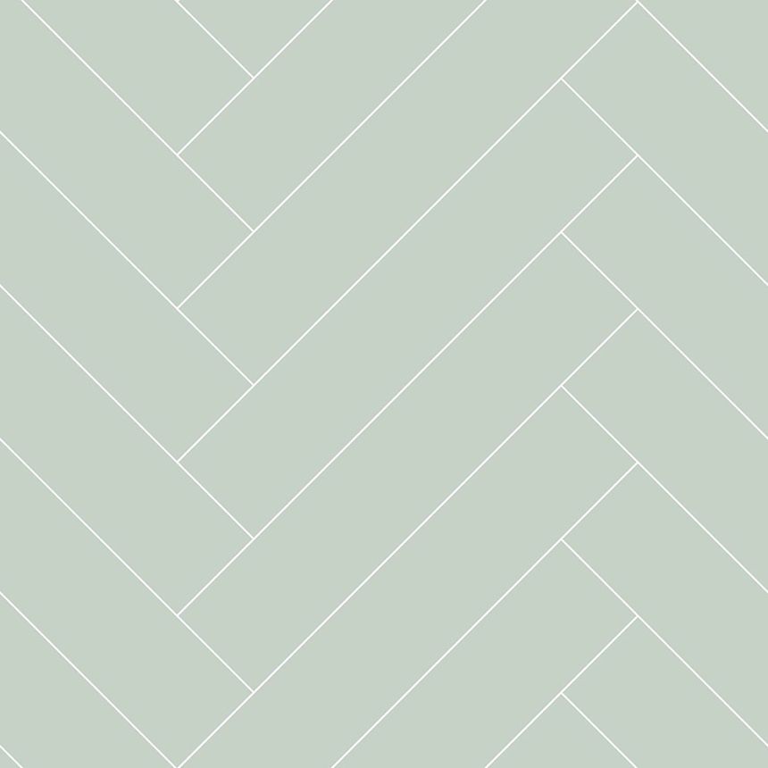 Grüne Vliestapete mit Parkettmuster 139221, Art Deco, Esta