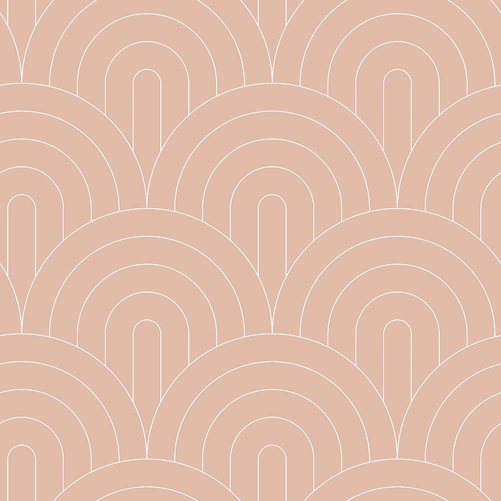 Beige Vliestapete, geometrisches Bogenmuster 139218, Art Deco, Esta