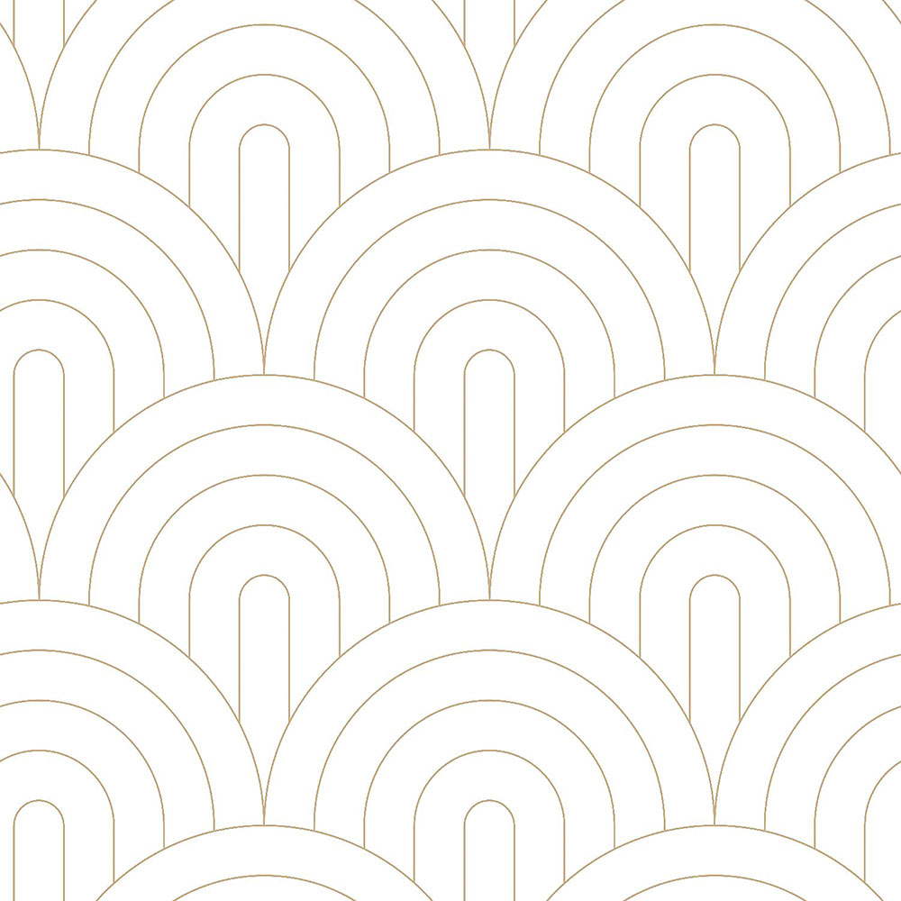 Weiße Vliestapete, geometrisches goldenes Bogenmuster 139215, Art Deco, Esta