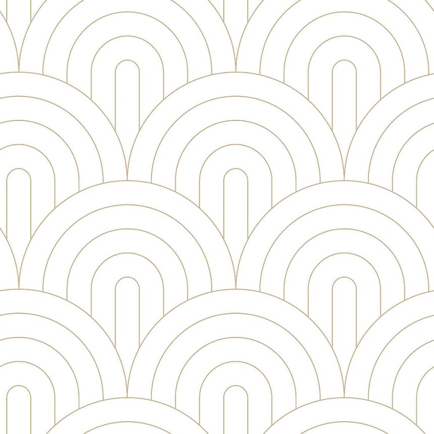 Weiße Vliestapete, geometrisches goldenes Bogenmuster 139215, Art Deco, Esta