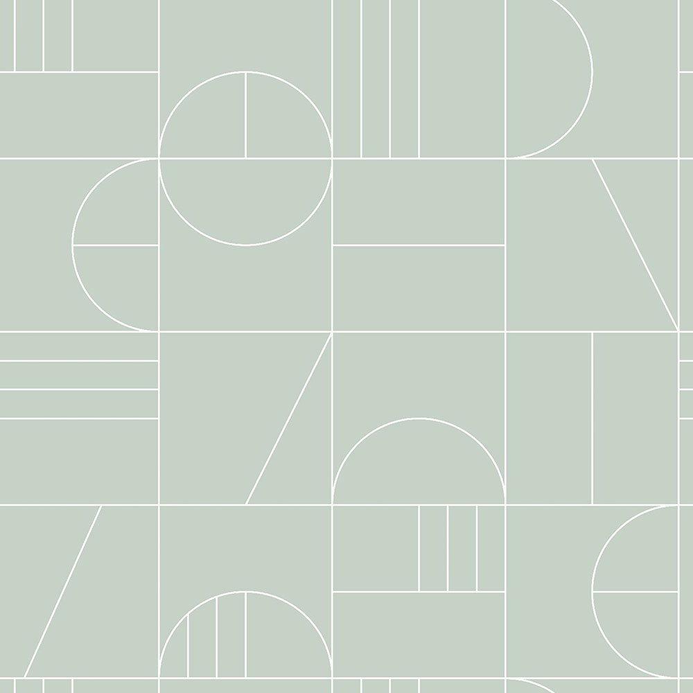 Grüne Vliestapete für die Wand, geometrisches Muster 139209, Art Deco, Est