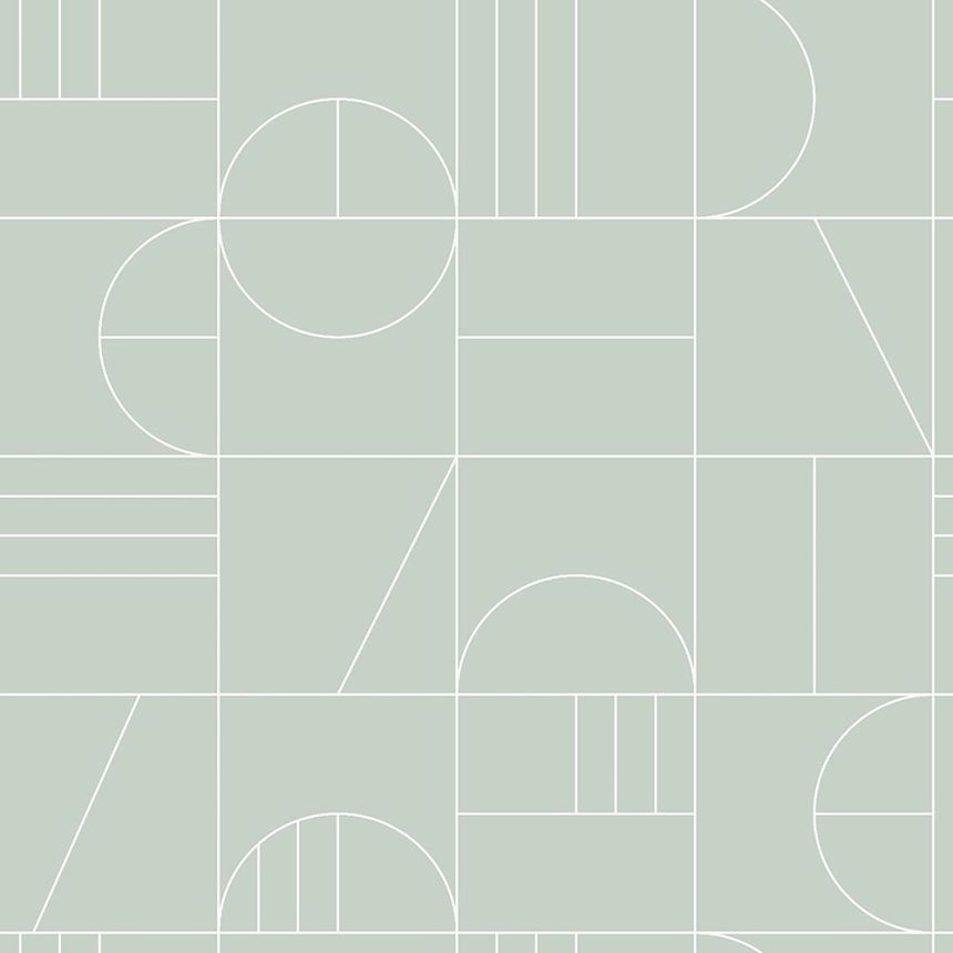 Grüne Vliestapete für die Wand, geometrisches Muster 139209, Art Deco, Est