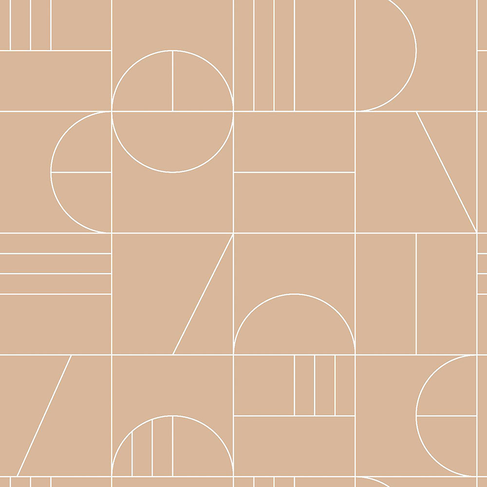 Braune Vliestapete für die Wand, geometrisches Muster 139208, Art Deco, Est