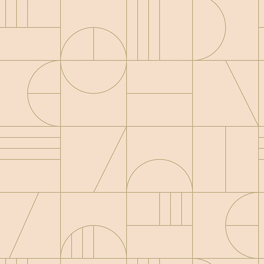 Beige Vliestapete für die Wand, geometrisches Muster 139206, Art Deco, Est