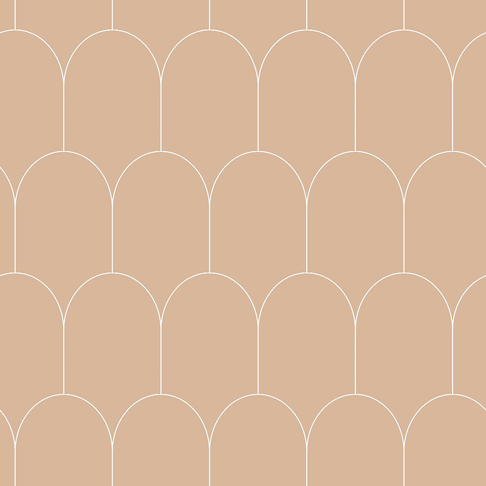 Beige Vliestapete, geometrisches Bogenmuster 139203, Art Deco, Esta