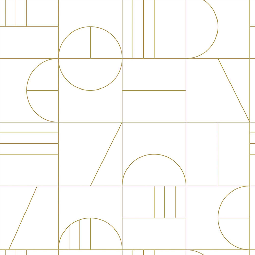 Weißgoldene geometrische Vliestapete 139141, Art Deco, Esta