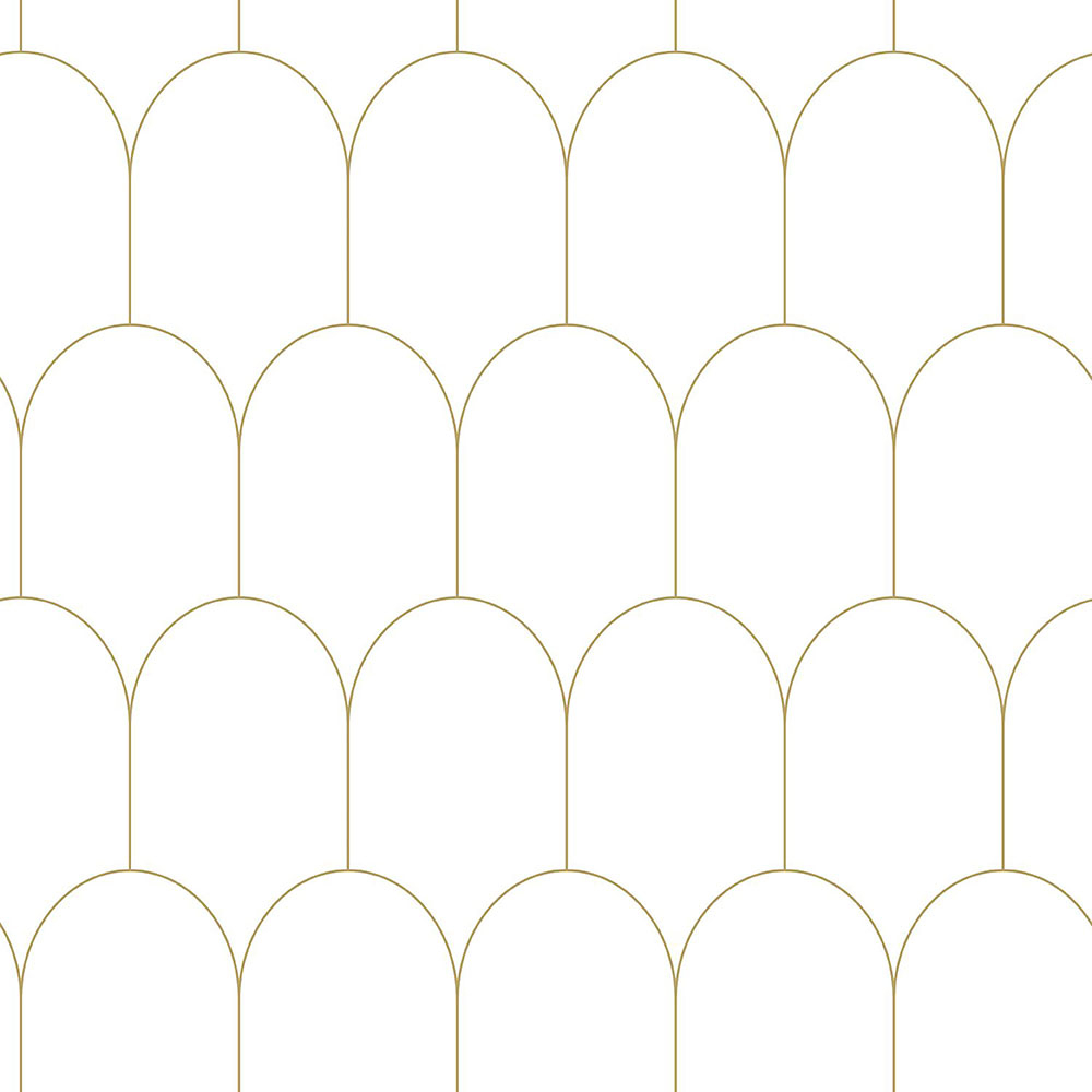 Weiße Vliestapete, geometrisches Bogenmuster 139139, Art Deco, Esta