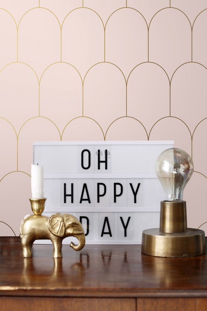 Weiße Vliestapete, geometrisches Bogenmuster 139139, Art Deco, Esta