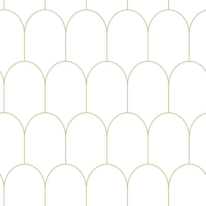Weiße Vliestapete, geometrisches Bogenmuster 139139, Art Deco, Esta