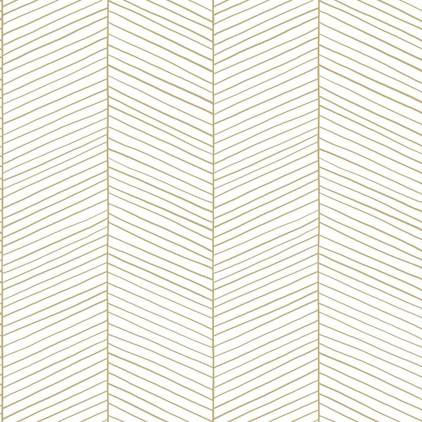 Weißgold Vliestapete Streifen 139135, Art Deco, Esta