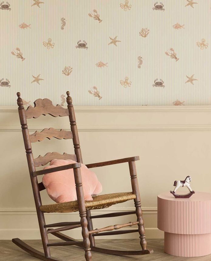 Kindertapete, braun, beige, Streifen, maritime Motive, 363170, Tiny Treasures, Eijffinger