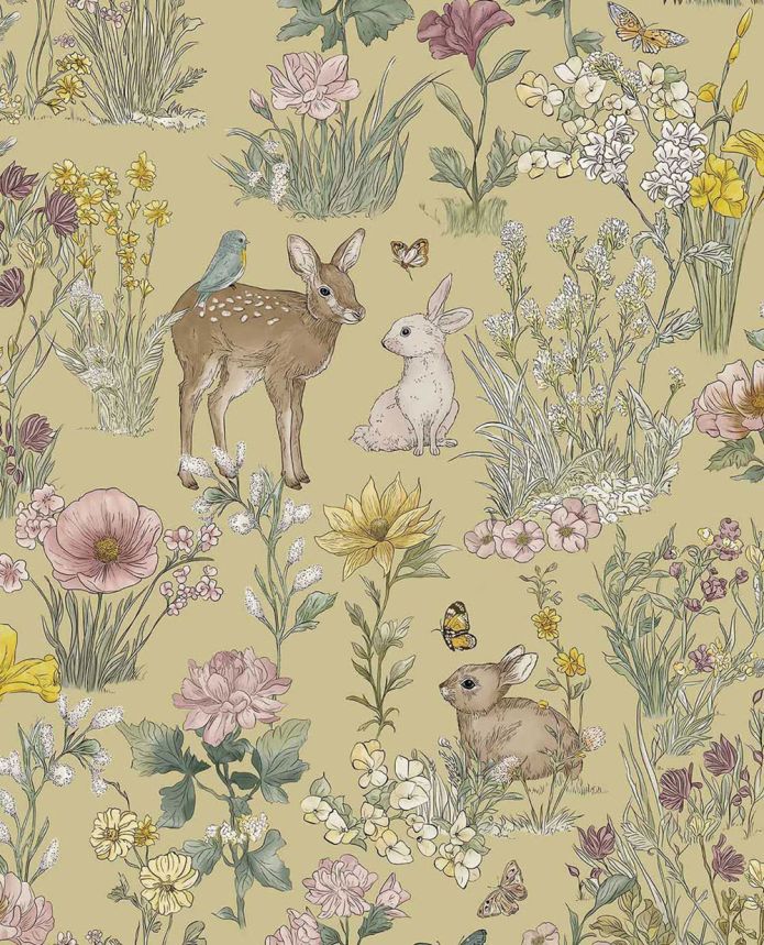 Kindertapete, grün, Tiere, Blumen, 363192, Tiny Treasures, Eijffinger