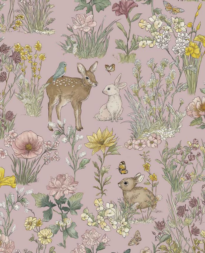 Kindertapete, rosa, Tiere, Blumen, 363194, Tiny Treasures, Eijffinger
