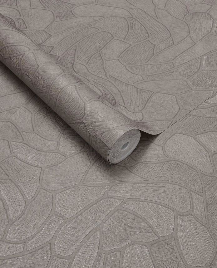 Geometrische Tapete, graubraun, Steinoptik, 363216, Calm Crafted, Eijffinger
