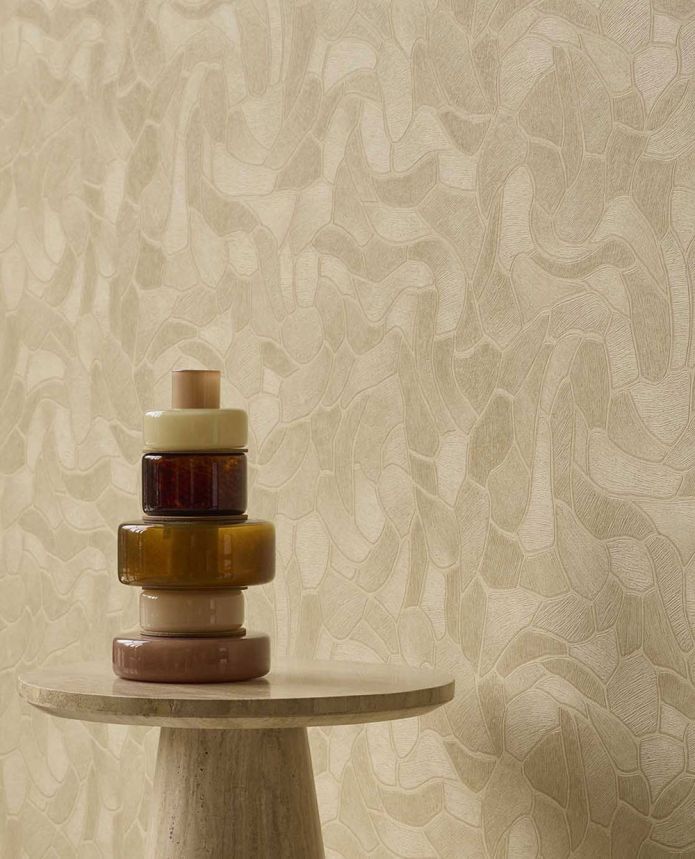 Geometrische Tapete, beige-gelb, Bastoptik, 363219, Calm Crafted, Eijffinger