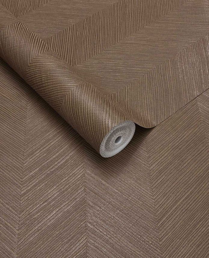 Geometrische Tapete, dunkelbraun, Bastoptik, 363241, Calm Crafted, Eijffinger