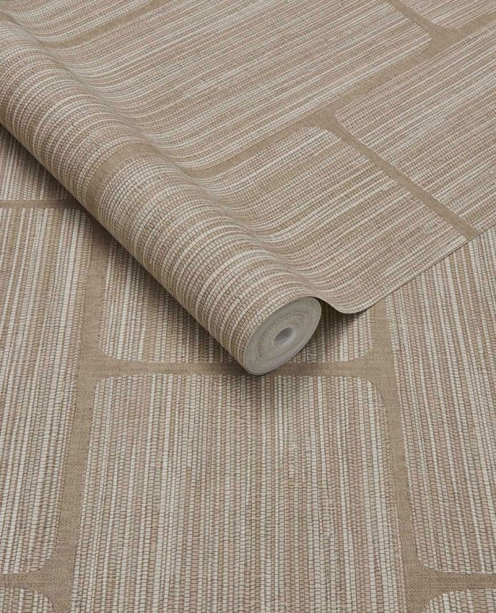 Geometrische Tapete, braun-beige, 363255, Calm Crafted, Eijffinger