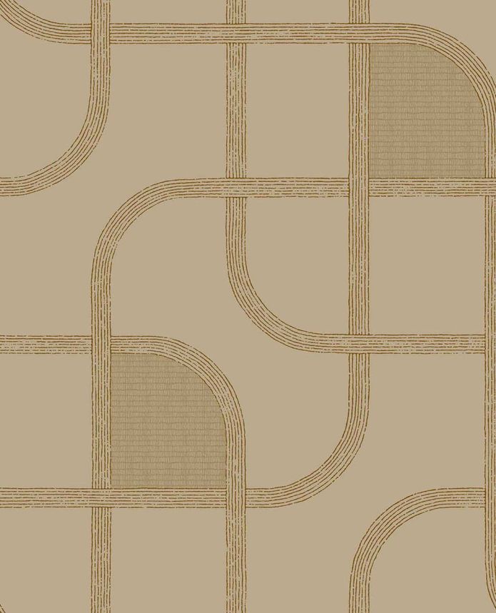 Geometrische Tapete, braun, Streifen, 363264, Calm Crafted, Eijffinger