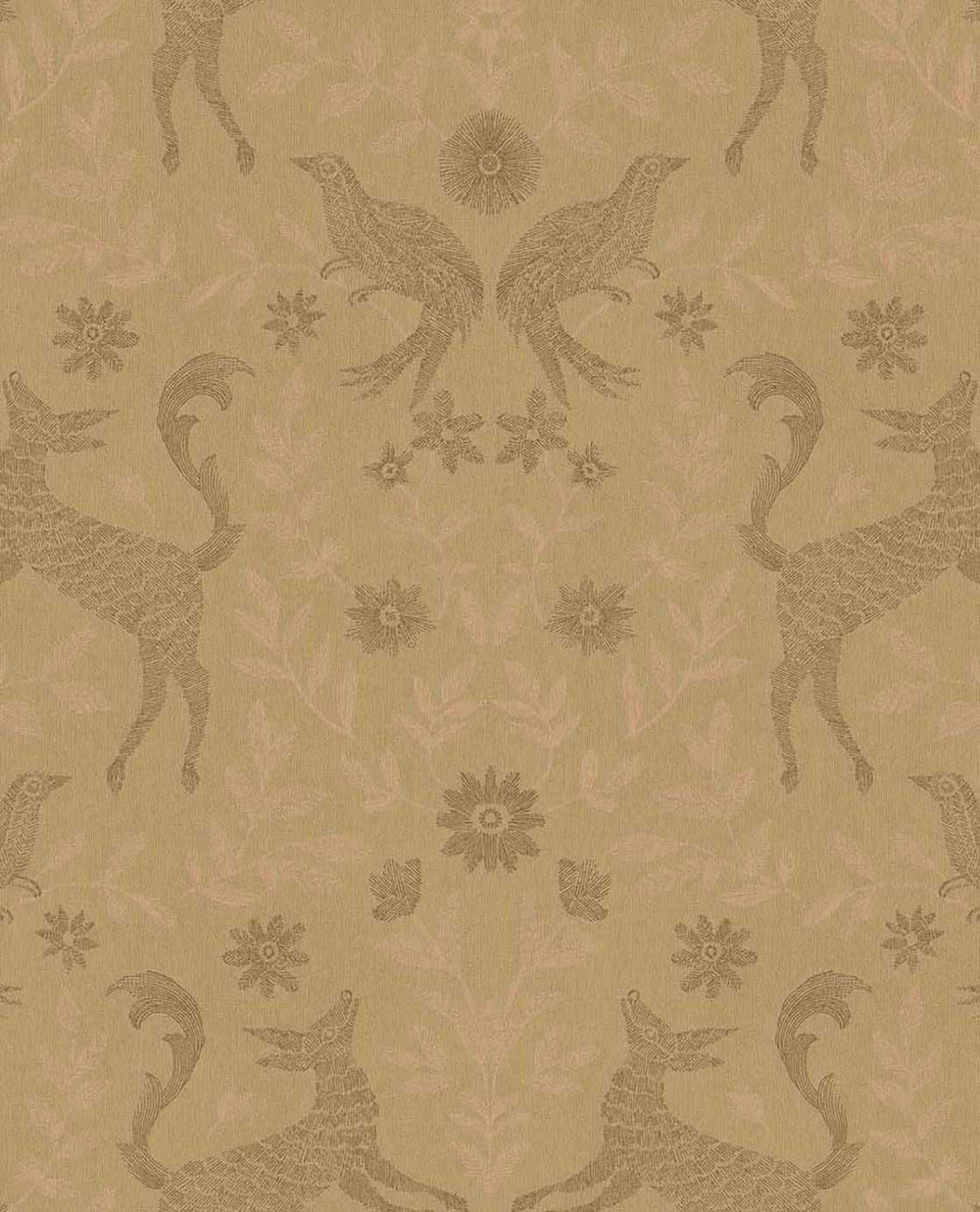 Kindertapete, gold, braun, Tiere, Blumen, 363111, Tiny Treasures, Eijffinger
