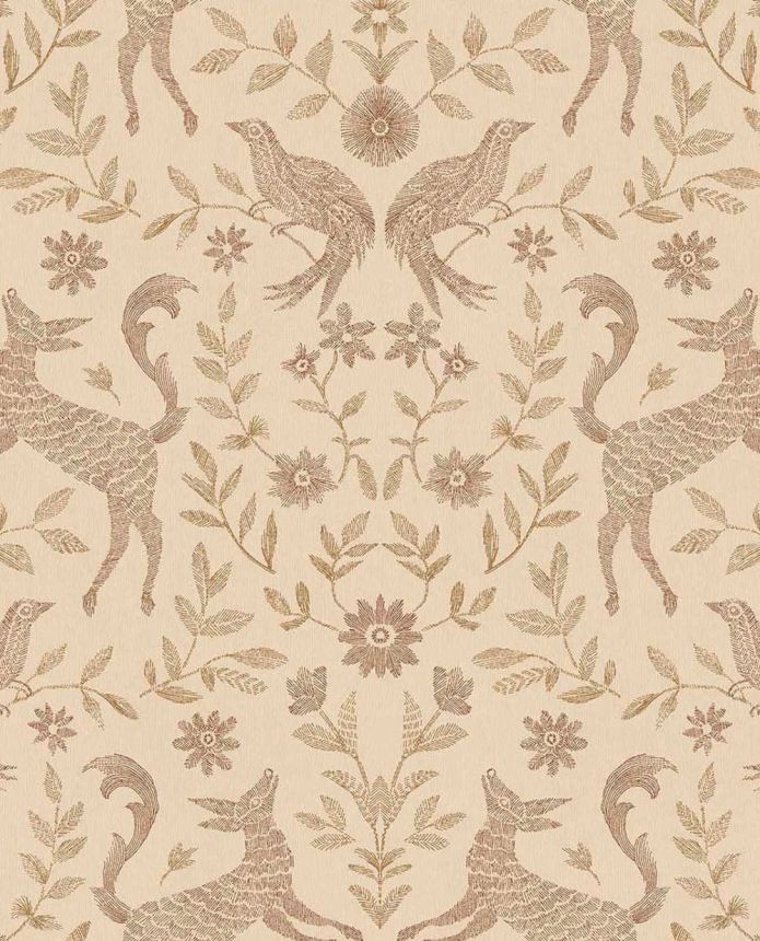 Kindertapete, beige, braun, Tiere, Blumen, 363113, Tiny Treasures, Eijffinger