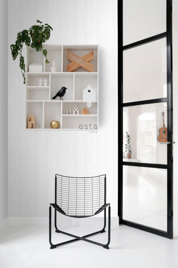 Tapete in grau-weißer Holzoptik, 138927, Little Bandits, Black & White, Esta