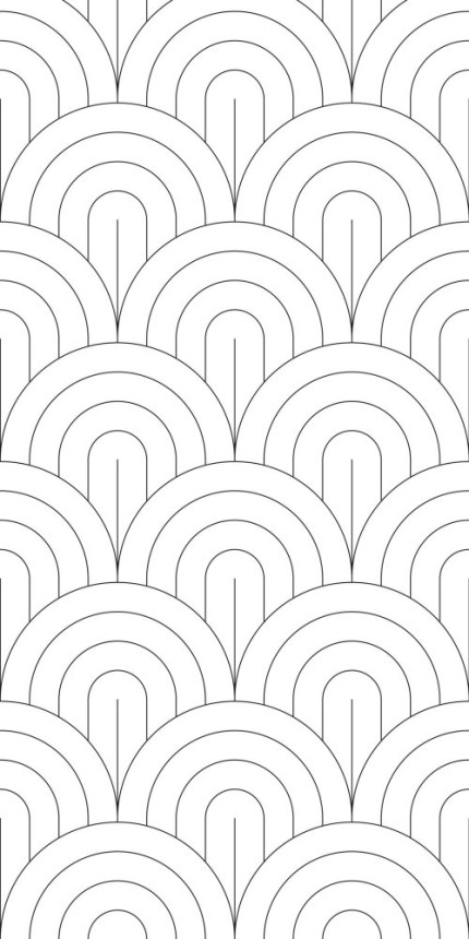 Vlies Fototapete, schwarz-weißes Bogenmuster 158935, 150x300cm, Black & White, Esta