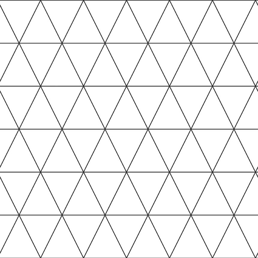 Weißgoldene Vliestapete mit Dreiecken 139148, Black & White, Esta