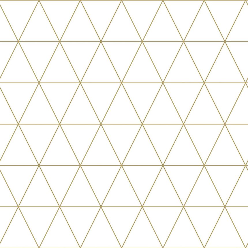 Weißgoldene Vliestapete mit Dreiecken 139147, Black & White, Esta