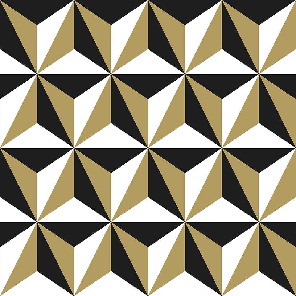 3d Tapete für die Wand, geometrisches Sternmuster 139118, Black & White, Esta