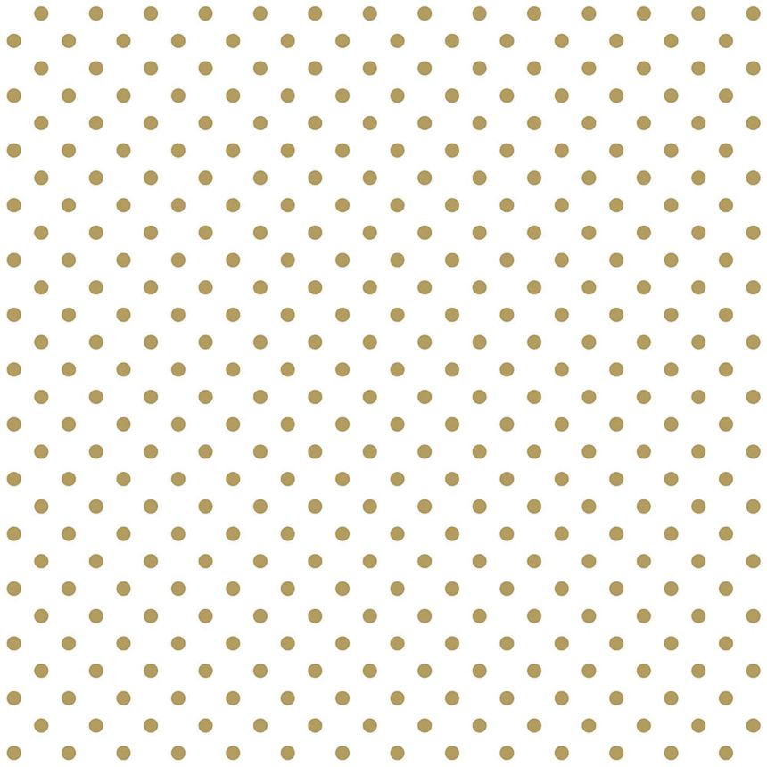 Weiße Vliestapete mit goldenen Punkten 139113, Black & White, Esta