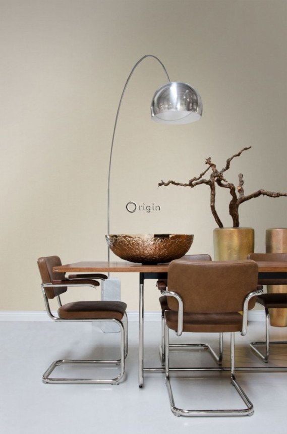 Braune Metallic-Vliestapete mit feiner Textur 347602, Matières - Metal, Origin