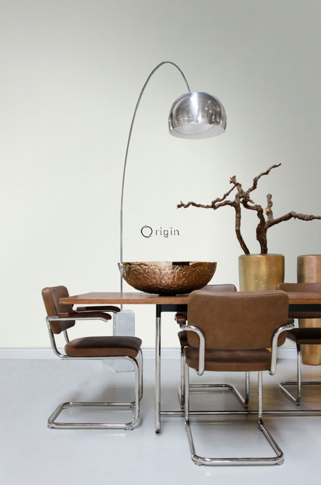 Hellgrüne Metallic-Vliestapete mit feiner Textur 347600, Matières - Metal, Origin