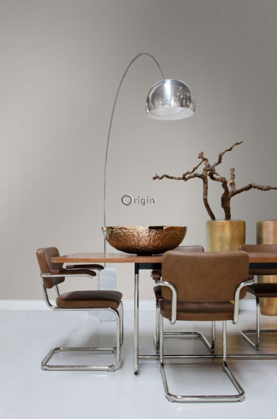 Braune Metallic-Vliestapete mit feiner Textur 347599, Matières - Metal, Origin