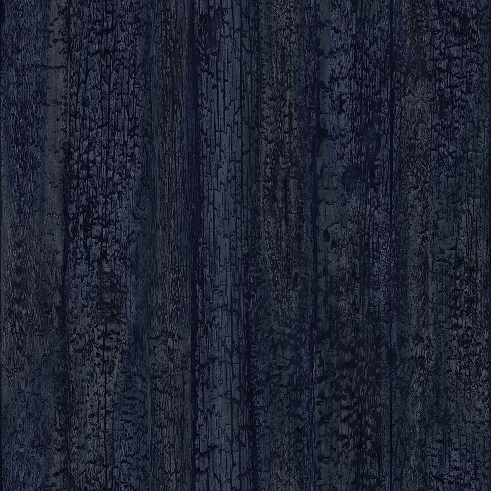 Tapete in dunkelblauer Holzoptik, 347532, Matières - Wood, Origin