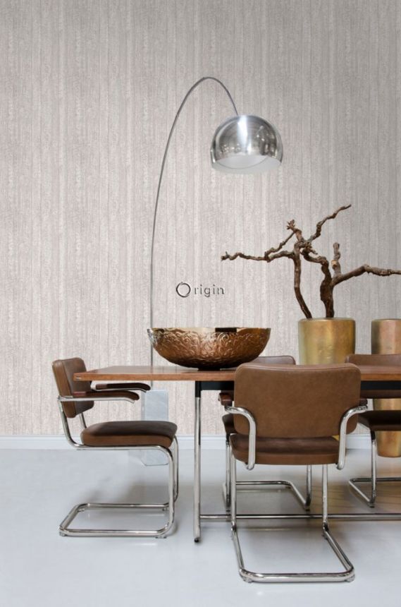 Tapete in grau-cremefarbener Holzoptik, 347530, Matières - Wood, Origin