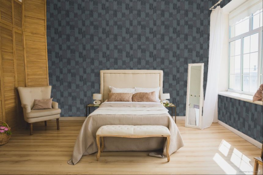 Abstrakte Tapete, Grau-Blau, Blau, RE521036, Renaissance, Design ID