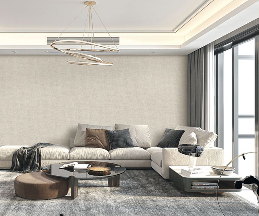 Tapete in melierter Stoffoptik, Grau, Hellblau, RE521044, Renaissance, Design ID