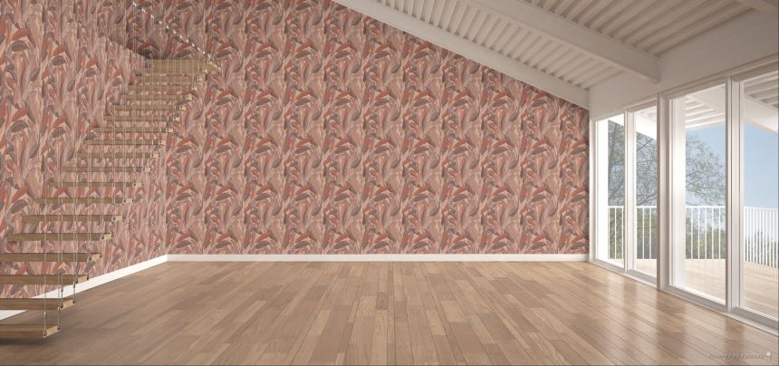 Tapete mit Blättern, Rotbraun, Braun, RE521055, Renaissance, Design ID