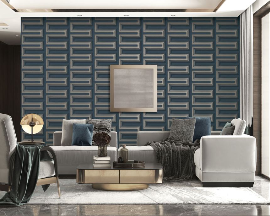 3D-Tapete, Dunkelblau, RE521076, Renaissance, Design ID