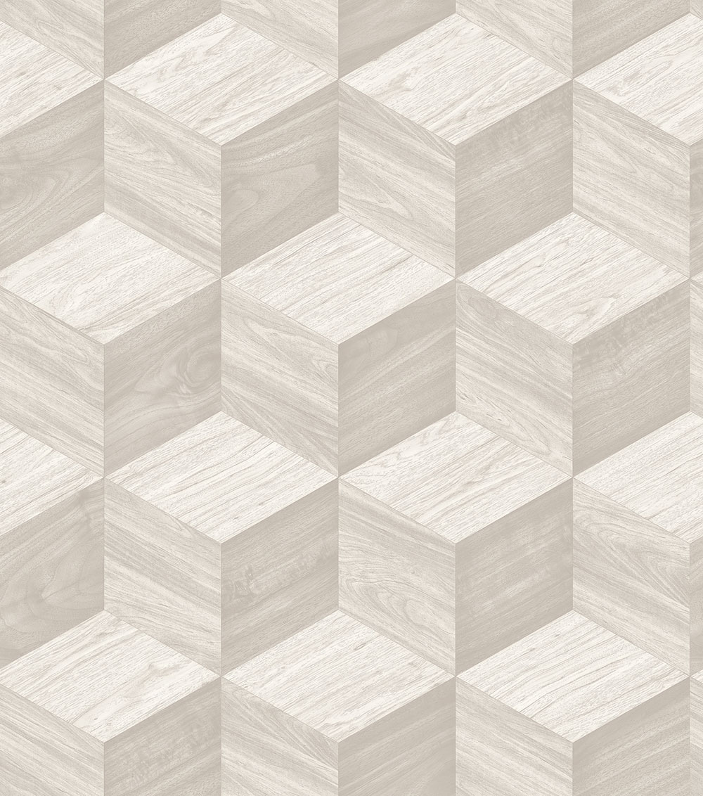 3D-Tapete in Holzoptik, Hellbeige-Grau, RE521091, Renaissance, Design ID