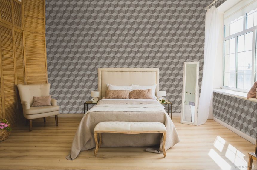 3D-Tapete in Holzoptik, Grau, RE521092, Renaissance, Design ID