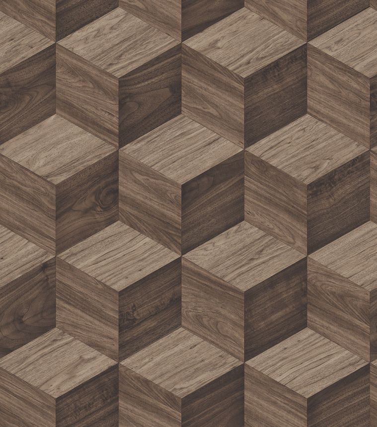 3D-Tapete in Holzoptik, Braun, RE521094, Renaissance, Design ID