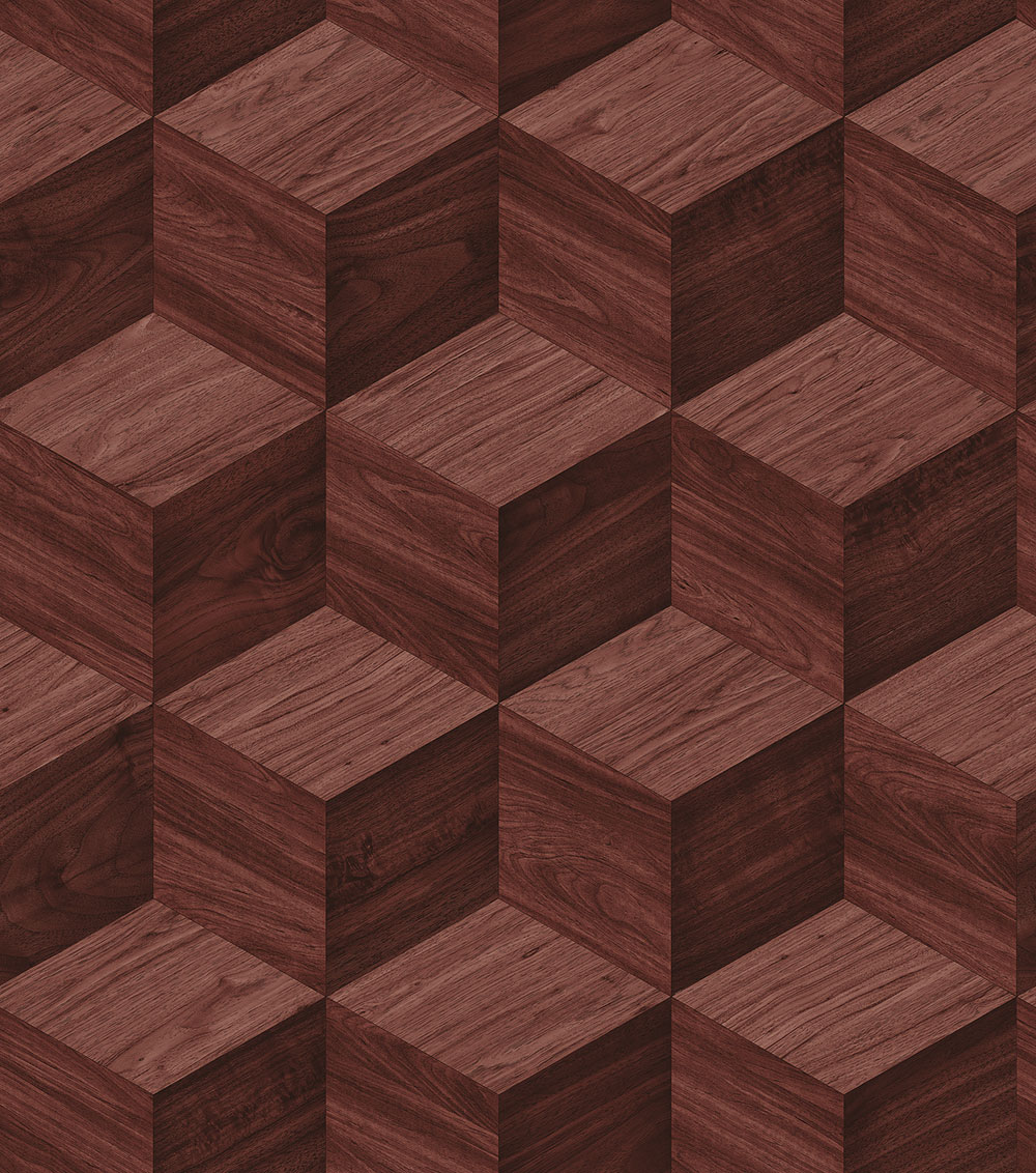 3D-Tapete in Holzoptik, Rotbraun, RE521096, Renaissance, Design ID