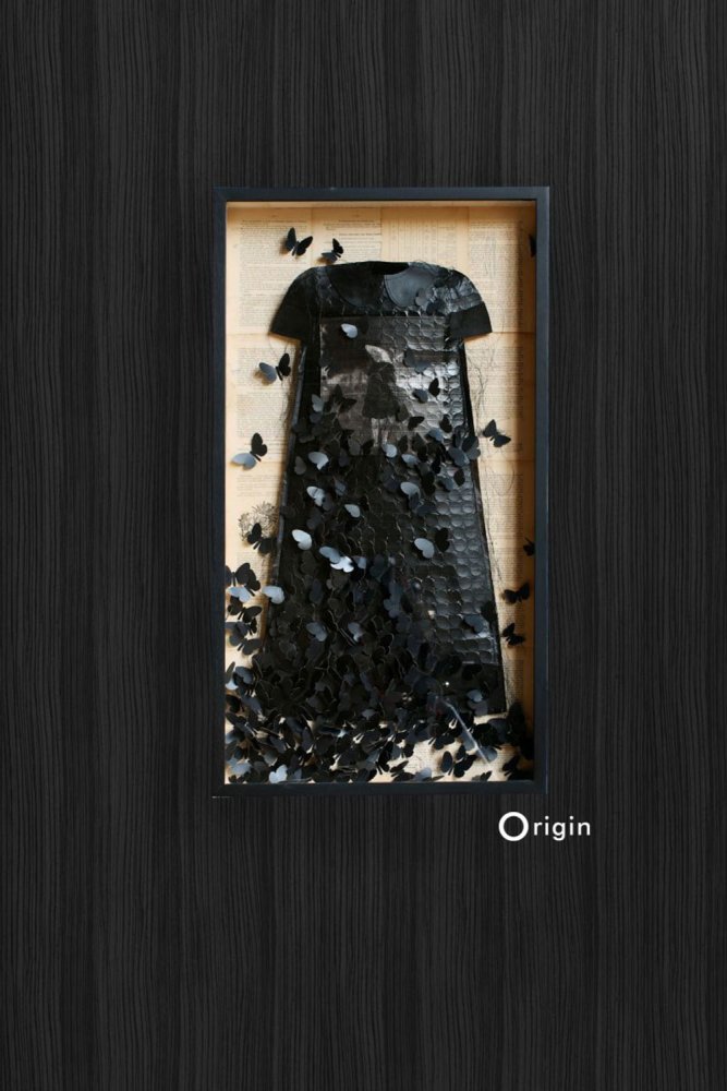 Tapete in schwarzer Holzoptik, 347240, Matières - Wood, Origin