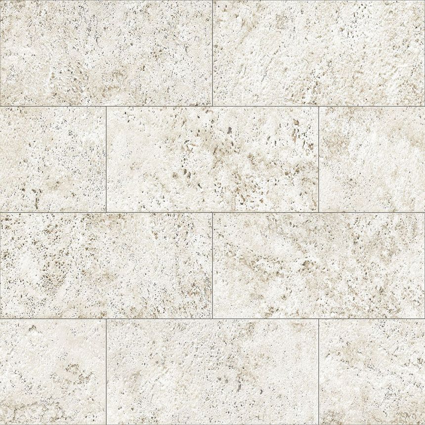 Grau-beige Vliestapete, Steinverkleidung imitiert 347579, Matières - Stone, Origin