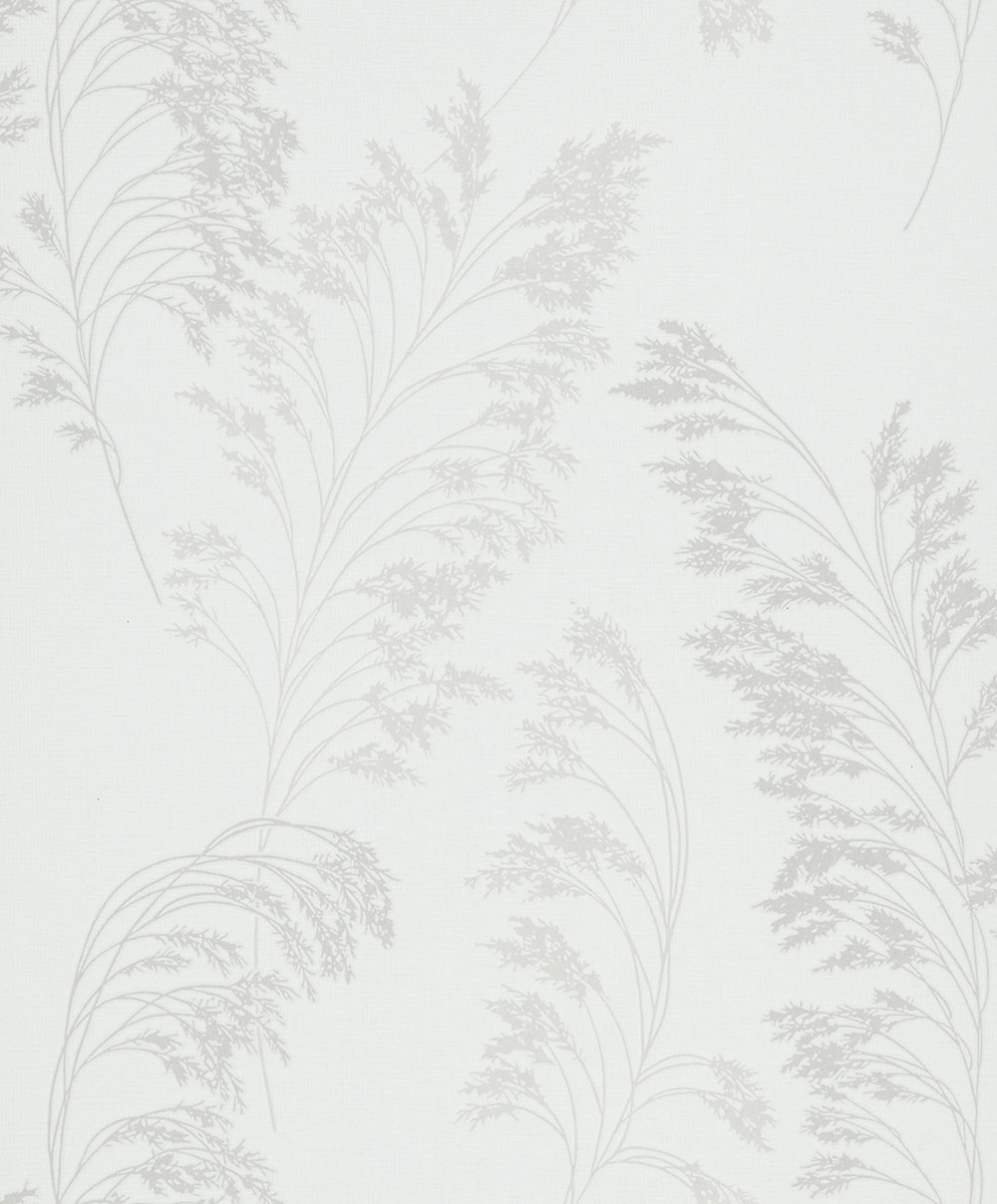 Vliestapete, weiß-grau, silber, Blüten, Blätter, S 82342, Bestseller Basic 1, Marburg