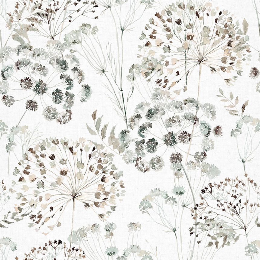 Vliestapete, grau-grün, Wiesenblumen, S 35637, Wohndesign 2026, Marburg