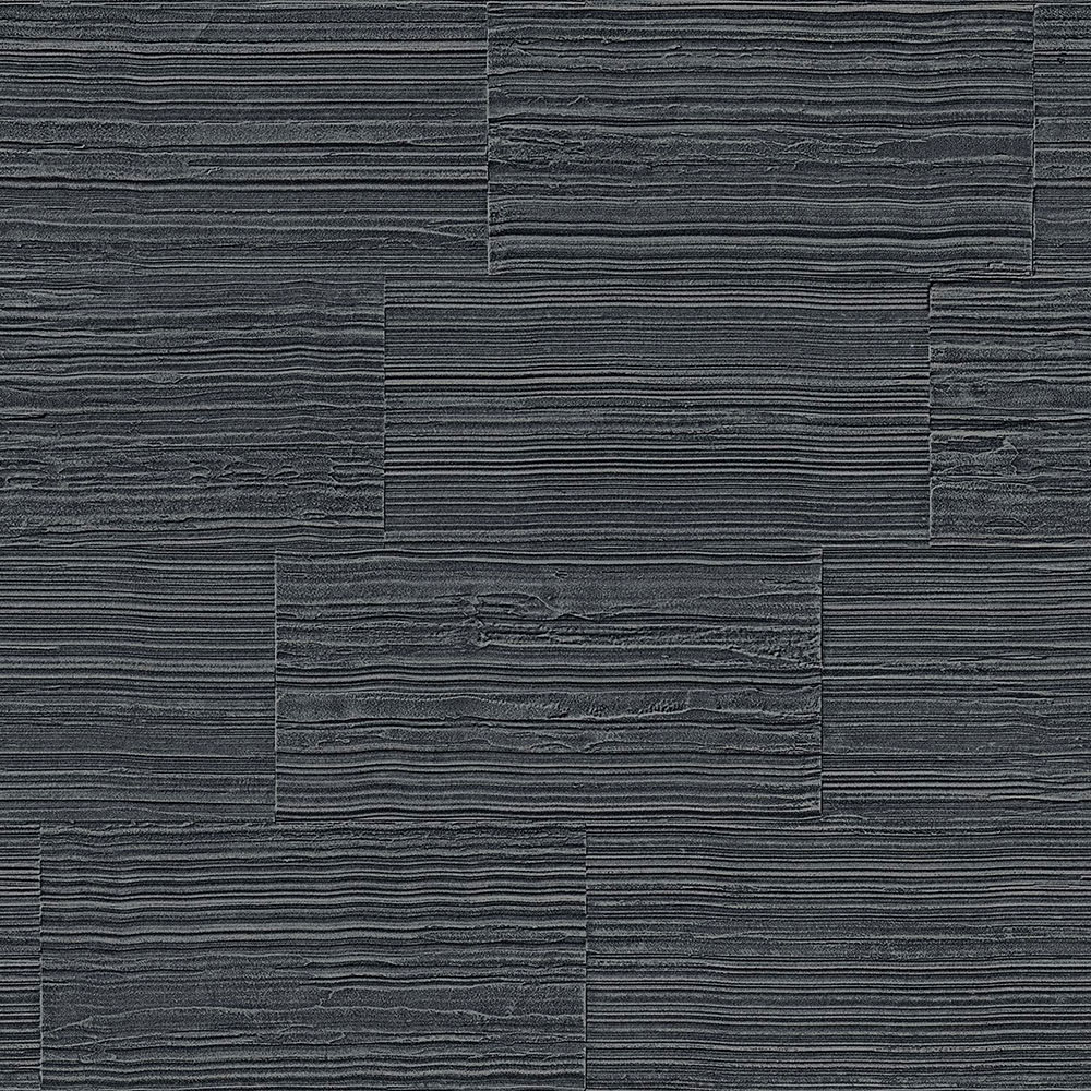 Vliestapete, Imitation von schwarzen und silbernen Steinfliesen 347572, Matières - Stone, Origin